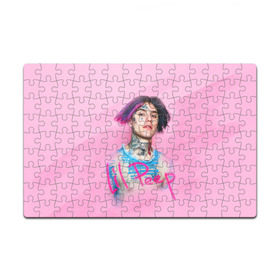 Пазл магнитный 126 элементов с принтом Lil Pink в Курске, полимерный материал с магнитным слоем | 126 деталей, размер изделия —  180*270 мм | lil peep | rap | густав ор | лил пип | рэп