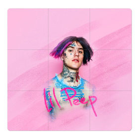 Магнитный плакат 3Х3 с принтом Lil Pink в Курске, Полимерный материал с магнитным слоем | 9 деталей размером 9*9 см | lil peep | rap | густав ор | лил пип | рэп