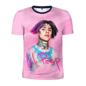 Мужская футболка 3D спортивная с принтом Lil Pink в Курске, 100% полиэстер с улучшенными характеристиками | приталенный силуэт, круглая горловина, широкие плечи, сужается к линии бедра | lil peep | rap | густав ор | лил пип | рэп