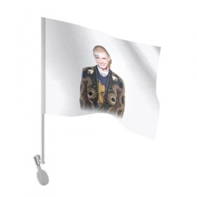 Флаг для автомобиля с принтом White Peep в Курске, 100% полиэстер | Размер: 30*21 см | lil peep | rap | густав ор | лил пип | рэп