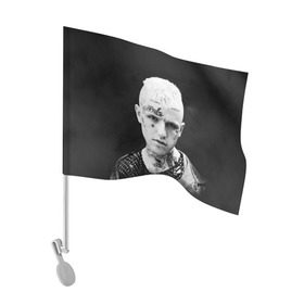 Флаг для автомобиля с принтом Rip Peep в Курске, 100% полиэстер | Размер: 30*21 см | lil peep | rap | густав ор | лил пип | рэп