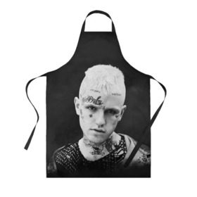 Фартук 3D с принтом Rip Peep в Курске, 100% полиэстер | общий размер — 65 х 85 см, ширина нагрудника — 26 см, горловина — 53 см, длина завязок — 54 см, общий обхват в поясе — 173 см. Принт на завязках и на горловине наносится с двух сторон, на основной части фартука — только с внешней стороны | lil peep | rap | густав ор | лил пип | рэп