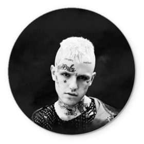 Коврик для мышки круглый с принтом Rip Peep в Курске, резина и полиэстер | круглая форма, изображение наносится на всю лицевую часть | lil peep | rap | густав ор | лил пип | рэп