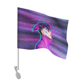 Флаг для автомобиля с принтом Glitch Peep в Курске, 100% полиэстер | Размер: 30*21 см | lil peep | rap | густав ор | лил пип | рэп