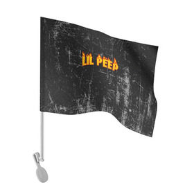 Флаг для автомобиля с принтом Lil Fire Peep в Курске, 100% полиэстер | Размер: 30*21 см | lil peep | rap | густав ор | лил пип | рэп