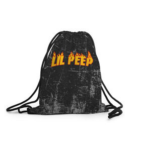 Рюкзак-мешок 3D с принтом Lil Fire Peep в Курске, 100% полиэстер | плотность ткани — 200 г/м2, размер — 35 х 45 см; лямки — толстые шнурки, застежка на шнуровке, без карманов и подкладки | Тематика изображения на принте: lil peep | rap | густав ор | лил пип | рэп