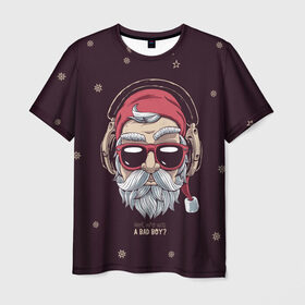 Мужская футболка 3D с принтом Who was a bad boy? в Курске, 100% полиэфир | прямой крой, круглый вырез горловины, длина до линии бедер | bad | beard | boy | christmas | hipster | new year | santa | борода | дед мороз | новый год | рождество | санта | хипстер