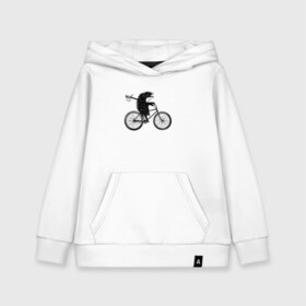 Детская толстовка хлопок с принтом Ежик на велосипеде в Курске, 100% хлопок | Круглый горловой вырез, эластичные манжеты, пояс, капюшен | Тематика изображения на принте: велосипед | ежик