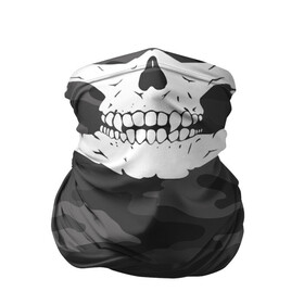 Бандана-труба 3D с принтом Череп маска в Курске, 100% полиэстер, ткань с особыми свойствами — Activecool | плотность 150‒180 г/м2; хорошо тянется, но сохраняет форму | camouflage | military | skull | военная | камуфляж | череп