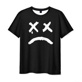 Мужская футболка 3D с принтом LiL PEEP RIP в Курске, 100% полиэфир | прямой крой, круглый вырез горловины, длина до линии бедер | band | cry baby | emo | lil peep | music | musician | rap | smile | swag | tear | музыка | музыкант | нытик | рэп | сваг | слеза | смайлик | эмо