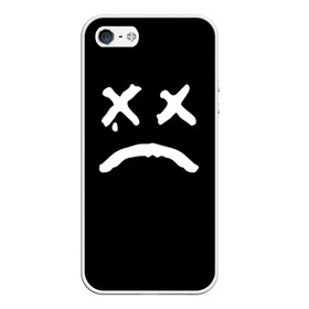 Чехол для iPhone 5/5S матовый с принтом LiL PEEP RIP в Курске, Силикон | Область печати: задняя сторона чехла, без боковых панелей | band | cry baby | emo | lil peep | music | musician | rap | smile | swag | tear | музыка | музыкант | нытик | рэп | сваг | слеза | смайлик | эмо