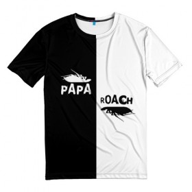 Мужская футболка 3D с принтом Papa Roach в Курске, 100% полиэфир | прямой крой, круглый вырез горловины, длина до линии бедер | Тематика изображения на принте: papa roach | roach | папа роач | папароач | папароч | роач | роч