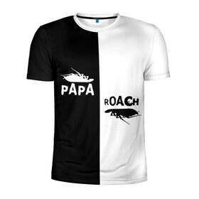 Мужская футболка 3D спортивная с принтом Papa Roach в Курске, 100% полиэстер с улучшенными характеристиками | приталенный силуэт, круглая горловина, широкие плечи, сужается к линии бедра | papa roach | roach | папа роач | папароач | папароч | роач | роч