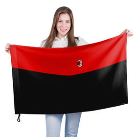 Флаг 3D с принтом AC MILAN в Курске, 100% полиэстер | плотность ткани — 95 г/м2, размер — 67 х 109 см. Принт наносится с одной стороны | ac milan | fc | fc milan | football | milan | soccer | белый | клуб | красный | милан | спорт | спортивные | фк | футбол | цвет.логотип | черный | эмблема