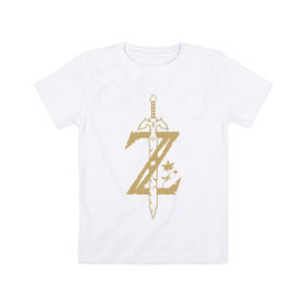 Детская футболка хлопок с принтом The Legend of Zelda в Курске, 100% хлопок | круглый вырез горловины, полуприлегающий силуэт, длина до линии бедер | Тематика изображения на принте: legend of zelda | link | зельда | линк