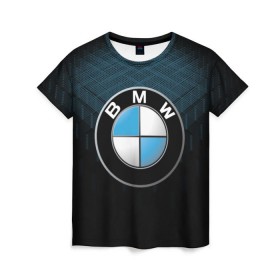 Женская футболка 3D с принтом BMW 2018 Blue Line в Курске, 100% полиэфир ( синтетическое хлопкоподобное полотно) | прямой крой, круглый вырез горловины, длина до линии бедер | bmw | bmw motorsport | bmw performance | carbon | m | motorsport | performance | sport | бмв | карбон | моторспорт | спорт