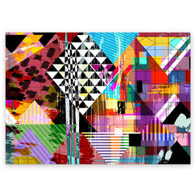 Поздравительная открытка с принтом abstraction&geometry в Курске, 100% бумага | плотность бумаги 280 г/м2, матовая, на обратной стороне линовка и место для марки
 | abstraction | geometry | polygon | абстракция | геометрия | грань | краски | кубик | кубики | линии | мозаика | полигон | разноцветные | ребро | текстура | тени | узор