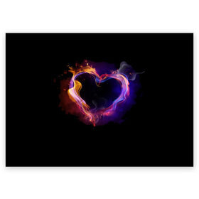 Поздравительная открытка с принтом Огненное сердце в Курске, 100% бумага | плотность бумаги 280 г/м2, матовая, на обратной стороне линовка и место для марки
 | Тематика изображения на принте: любовь | огонь | сердце