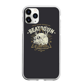 Чехол для iPhone 11 Pro матовый с принтом Beatdown Ghetto 1986 в Курске, Силикон |  | bones | gothic | grunge | horns | lightning | rock and roll | skeleton | skull | tattoo | готика | гранж | кости | молнии | рога | рок н ролл | скелет | тату | череп