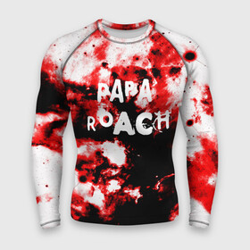 Мужской рашгард 3D с принтом PAPA ROACH BLOOD ROCK STYLE в Курске,  |  | papa roach | roach | папа роач | папароач | папароч | роач | роч