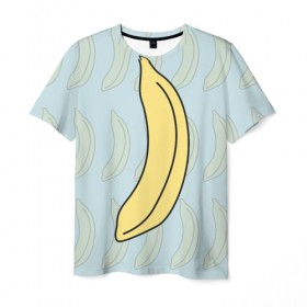 Мужская футболка 3D с принтом банан в Курске, 100% полиэфир | прямой крой, круглый вырез горловины, длина до линии бедер | banana | банан