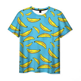 Мужская футболка 3D с принтом банан в Курске, 100% полиэфир | прямой крой, круглый вырез горловины, длина до линии бедер | banana | банан