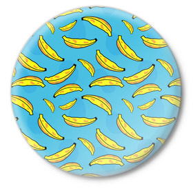 Значок с принтом банан в Курске,  металл | круглая форма, металлическая застежка в виде булавки | Тематика изображения на принте: banana | банан