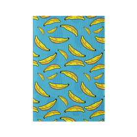 Обложка для паспорта матовая кожа с принтом банан в Курске, натуральная матовая кожа | размер 19,3 х 13,7 см; прозрачные пластиковые крепления | Тематика изображения на принте: banana | банан