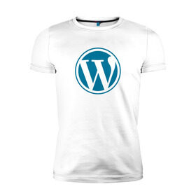 Мужская футболка премиум с принтом WordPress CMS в Курске, 92% хлопок, 8% лайкра | приталенный силуэт, круглый вырез ворота, длина до линии бедра, короткий рукав | wordpress | вордпрес | вордпресс