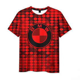 Мужская футболка 3D с принтом bmw sport collection red style в Курске, 100% полиэфир | прямой крой, круглый вырез горловины, длина до линии бедер | 