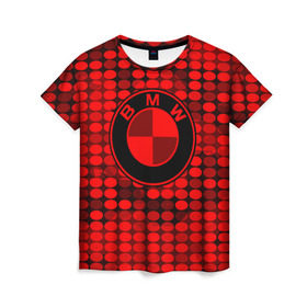 Женская футболка 3D с принтом bmw sport collection red style в Курске, 100% полиэфир ( синтетическое хлопкоподобное полотно) | прямой крой, круглый вырез горловины, длина до линии бедер | 