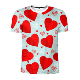 Мужская футболка 3D спортивная с принтом С днем святого Валентина в Курске, 100% полиэстер с улучшенными характеристиками | приталенный силуэт, круглая горловина, широкие плечи, сужается к линии бедра | 14 | love | валентин | губы | день | любовь | подарок | поцелуй | сердце | страсть | февраль