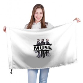 Флаг 3D с принтом Группа Muse в Курске, 100% полиэстер | плотность ткани — 95 г/м2, размер — 67 х 109 см. Принт наносится с одной стороны | 