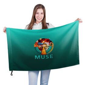 Флаг 3D с принтом Muse в Курске, 100% полиэстер | плотность ткани — 95 г/м2, размер — 67 х 109 см. Принт наносится с одной стороны | 