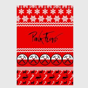 Скетчбук с принтом Праздничный Pink Floyd в Курске, 100% бумага
 | 48 листов, плотность листов — 100 г/м2, плотность картонной обложки — 250 г/м2. Листы скреплены сверху удобной пружинной спиралью | pink floyd | pinkfloyd | арт | артрок | группа | д | знак | красный | надпись | новогодний | новый год | пинк флойд | пинкфлойд | праздник | прогрессивный | психоделический | рождество | рок | сид барретт