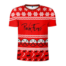 Мужская футболка 3D спортивная с принтом Праздничный Pink Floyd в Курске, 100% полиэстер с улучшенными характеристиками | приталенный силуэт, круглая горловина, широкие плечи, сужается к линии бедра | pink floyd | pinkfloyd | арт | артрок | группа | д | знак | красный | надпись | новогодний | новый год | пинк флойд | пинкфлойд | праздник | прогрессивный | психоделический | рождество | рок | сид барретт