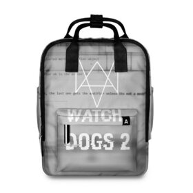 Женский рюкзак 3D с принтом Wath dogs 2 collection в Курске, 100% полиэстер | лямки с регулируемой длиной, сверху ручки, чтобы рюкзак нести как сумку. Основное отделение закрывается на молнию, как и внешний карман. Внутри два дополнительных кармана, один из которых закрывается на молнию. По бокам два дополнительных кармашка, куда поместится маленькая бутылочка
 | Тематика изображения на принте: game | wath dogs 2 | город | девушка | дрон | игры | компьютеры | пистолет | телефон | технологии | хакер