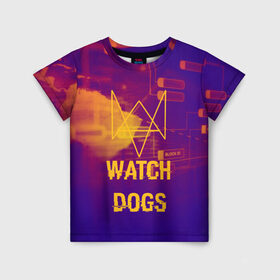 Детская футболка 3D с принтом WATCH DOGS NEON WORLD в Курске, 100% гипоаллергенный полиэфир | прямой крой, круглый вырез горловины, длина до линии бедер, чуть спущенное плечо, ткань немного тянется | wath dogs 2 | хакер