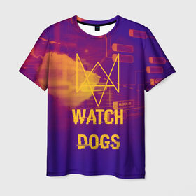 Мужская футболка 3D с принтом WATCH DOGS NEON WORLD в Курске, 100% полиэфир | прямой крой, круглый вырез горловины, длина до линии бедер | wath dogs 2 | хакер