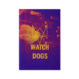 Обложка для паспорта матовая кожа с принтом WATCH DOGS NEON WORLD в Курске, натуральная матовая кожа | размер 19,3 х 13,7 см; прозрачные пластиковые крепления | wath dogs 2 | хакер