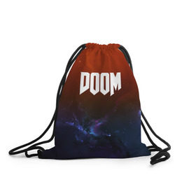 Рюкзак-мешок 3D с принтом DOOM SPACE GAME в Курске, 100% полиэстер | плотность ткани — 200 г/м2, размер — 35 х 45 см; лямки — толстые шнурки, застежка на шнуровке, без карманов и подкладки | 