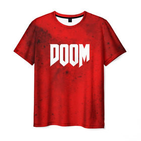 Мужская футболка 3D с принтом DOOM MARS GAME в Курске, 100% полиэфир | прямой крой, круглый вырез горловины, длина до линии бедер | Тематика изображения на принте: art | doom | game | возвращение | дум | игра | легенда | шутер