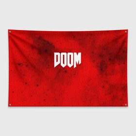 Флаг-баннер с принтом DOOM MARS GAME в Курске, 100% полиэстер | размер 67 х 109 см, плотность ткани — 95 г/м2; по краям флага есть четыре люверса для крепления | art | doom | game | возвращение | дум | игра | легенда | шутер
