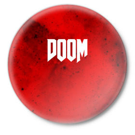 Значок с принтом DOOM MARS GAME в Курске,  металл | круглая форма, металлическая застежка в виде булавки | art | doom | game | возвращение | дум | игра | легенда | шутер