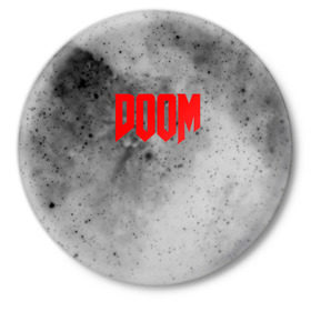 Значок с принтом DOOM GRAY SPACE в Курске,  металл | круглая форма, металлическая застежка в виде булавки | art | doom | game | возвращение | дум | игра | легенда | шутер