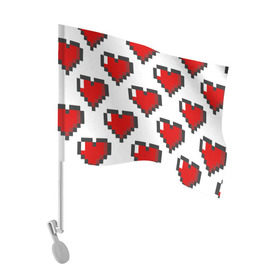 Флаг для автомобиля с принтом Пиксельные сердечки в Курске, 100% полиэстер | Размер: 30*21 см | 14 | love | валентин | губы | день | любовь | подарок | поцелуй | сердце | страсть | февраль