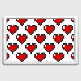 Магнит 45*70 с принтом Пиксельные сердечки в Курске, Пластик | Размер: 78*52 мм; Размер печати: 70*45 | 14 | love | валентин | губы | день | любовь | подарок | поцелуй | сердце | страсть | февраль