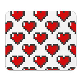 Коврик прямоугольный с принтом Пиксельные сердечки в Курске, натуральный каучук | размер 230 х 185 мм; запечатка лицевой стороны | 14 | love | валентин | губы | день | любовь | подарок | поцелуй | сердце | страсть | февраль