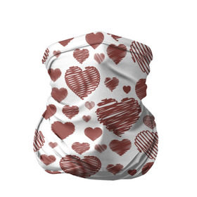 Бандана-труба 3D с принтом Сердечки в Курске, 100% полиэстер, ткань с особыми свойствами — Activecool | плотность 150‒180 г/м2; хорошо тянется, но сохраняет форму | 14 | love | валентин | губы | день | любовь | подарок | поцелуй | сердце | страсть | февраль