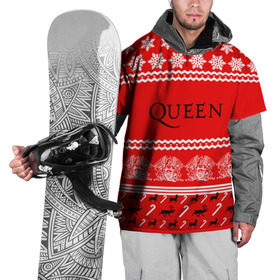 Накидка на куртку 3D с принтом Праздничный Queen в Курске, 100% полиэстер |  | paul rodg | queen | quen | брайан мэй | глэм | группа | джон дикон | знак | квин | королева | красный | куин | меркури | меркьюри | мэркури | надпись | новогодний | новый год | поп | праздник | роджер тейлор